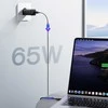 Joyroom JR-TG10 65W GaN 2x USB-C + USB-A wall charger with 100W USB-C - USB-C 1.2m cable - juodas