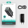Joyroom JR-TG10 65W GaN 2x USB-C + USB-A wall charger with 100W USB-C - USB-C 1.2m cable - juodas