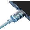 USB-C laidas prie „iP Baseus Crystal Shine“, 20W, 2m (mėlyna)