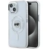 Dėklas Karl Lagerfeld IML Metal Karl Head MagSafe iPhone 15 baltos spalvos