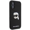 Karl Lagerfeld dėklas skirtas Apple iPhone 16 compatible with MagSafe KLHMP16SSKHPPLK (Sil KL Head Print) juodos spalvos