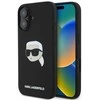 Karl Lagerfeld dėklas skirtas Apple iPhone 16 compatible with MagSafe KLHMP16SSKHPPLK (Sil KL Head Print) juodos spalvos