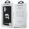 Karl Lagerfeld dėklas skirtas Apple iPhone 16 compatible with MagSafe KLHMP16SSKHPPLK (Sil KL Head Print) juodos spalvos
