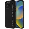 Dėklas Karl Lagerfeld HC 3D Rubber Elongated Glitter Apple iPhone 16 juodos spalvos