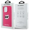 Karl Lagerfeld silikoninis Choupette Head Print MagSafe iPhone 16 Pro Max - dėklas telefonui Fuchsia
