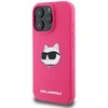 Karl Lagerfeld silikoninis Choupette Head Print MagSafe iPhone 16 Pro Max - dėklas telefonui Fuchsia