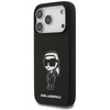 Karl Lagerfeld dėklas, skirtas IPHONE 17 Pro, suderinamas su MagSafe KLHMP17LSKIGROK (silikoninis su KL eskizu ir logotipu), juodas