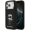 Karl Lagerfeld dėklas, skirtas IPHONE 17 Pro, suderinamas su MagSafe KLHMP17LSKIGROK (silikoninis su KL eskizu ir logotipu), juodas