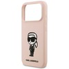 Karl Lagerfeld dėklas, skirtas IPHONE 17 Pro, suderinamas su „MagSafe KLHMP17LSKIGROP“ (silikonas su KL eskizu ir logotipu), rožinis