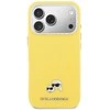 Karl Lagerfeld dėklas, skirtas IPHONE 17 Pro, suderinamas su MagSafe KLHMP17L6PFKCLY (PU FW W/ K&amp;C galvutės smeigtuku), geltonas