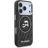Karl Lagerfeld IML Glitter Karl & Choupette Heads Logo MagSafe - dėklas skirtas Apple iPhone 17 Pro juodas