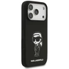Dėklas Karl Lagerfeld Silicone Karl Sketch & Logo MagSafe Case for iPhone 17 Pro - Juodas
