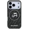Dėklas Karl Lagerfeld IML Glitter Karl & Choupette Heads Logo MagSafe, skirtas iPhone 17 Pro, juodas