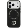 Karl Lagerfeld Choupette Pin MagSafe dėklas skirtas Apple iPhone 17 Pro Max juodos spalvos