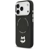 Karl Lagerfeld Choupette Pin MagSafe dėklas skirtas Apple iPhone 17 Pro Max juodos spalvos