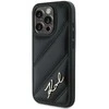 Karl Lagerfeld KLHCP15LPQDSMGK Apple iPhone 15 Pro 6.1″ juodos spalvos kietas dėklas Diagonal Quilted Script