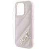 Karl Lagerfeld KLHCP15LPQDSMGP Apple iPhone 15 Pro 6.1″ rožinės spalvos kietas dėklas Diagonal Quilted Script