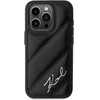 Karl Lagerfeld KLHCP15LPQDSMGK Apple iPhone 15 Pro 6.1″ juodos spalvos kietas dėklas Diagonal Quilted Script