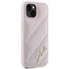 Apple iPhone 15 PLUS / 14 PLUS Karl Lagerfeld Diagonal Quilted Script (KLHCP15MPQDSMGP) dėklas telefonui rožinės spalvos