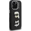 Karl Lagerfeld Grained PU K&CH Heads dėklas skirtas Apple iPhone 16 Pro Max juodos spalvos