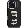 Karl Lagerfeld Grained PU K&CH Heads dėklas skirtas Apple iPhone 16 Pro Max juodos spalvos