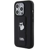 Apple iPhone 14 Pro Max Karl Lagerfeld dėklas Gripstand Saffiano Choupette Pins (KLHCP14XGSACHPK) juodos spalvos