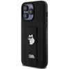 Karl Lagerfeld KLHCP13XGSACHPK Apple iPhone 13 Pro Max 6.7″ juodos spalvos kietas dėklas Gripstand Saffiano Choupe
