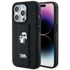 Karl Lagerfeld KLHCP14LGSAKCPK Apple iPhone 14 Pro 6.1″ juodos spalvos kietas dėklas Gripstand Saffiano Karl&Choup