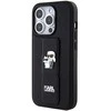 Karl Lagerfeld KLHCP14LGSAKCPK Apple iPhone 14 Pro 6.1″ juodos spalvos kietas dėklas Gripstand Saffiano Karl&Choup