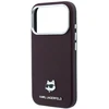 Dėklas Karl Lagerfeld case for IPHONE 18 Pro/ 17 Pro compatible with MagSafe (Grained Choupette Head Metal) burgundy