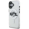 Dėklas Original Pouch Karl Lagerfeld IML Choupette Sketch Logo Magsafe skirtas Apple iPhone 17 skaidrus