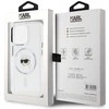 Dėklas Karl Lagerfeld IML Metal Karl Head MagSafe Apple iPhone 15 Pro Max baltos spalvos