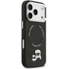 Karl Lagerfeld Karl & Choupette Pins MagSafe dėklas skirtas Apple iPhone 17 Pro juodos spalvos