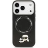 Karl Lagerfeld Karl & Choupette Pins MagSafe dėklas skirtas iPhone 17 Pro Max juodos spalvos