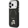 Karl Lagerfeld Karl & Choupette Pins MagSafe dėklas skirtas Apple iPhone 17 Pro juodos spalvos