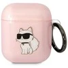 Karl Lagerfeld KLA2HNCHTCP Airpods 1/2 dėklas rožinės spalvos Ikonik Choupette