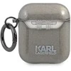 Karl Lagerfeld KLA2UKHGK AirPods dėklas juodos spalvos Glitter Karl`s Head
