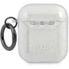 Karl Lagerfeld KLA2UKHGS AirPods dėklas sidabro spalvos Glitter Karl`s Head