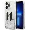 Karl Lagerfeld KLHCP14LLBKLCS Apple iPhone 14 Pro 6,1″ sidabrinis kietas dėklas Liquid Glitter Big KL