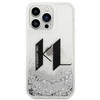 Karl Lagerfeld KLHCP14LLBKLCS Apple iPhone 14 Pro 6,1″ sidabrinis kietas dėklas Liquid Glitter Big KL
