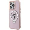 Apple iPhone 15 Pro Karl Lagerfeld dėklas Ring Stand Karl&Choupettte MagSafe (Klhmp15lhmrskcp) rožinės spalvos