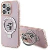 Apple iPhone 15 Pro Karl Lagerfeld dėklas Ring Stand Karl&Choupettte MagSafe (Klhmp15lhmrskcp) rožinės spalvos
