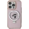 Apple iPhone 15 Pro Karl Lagerfeld dėklas Ring Stand Karl&Choupettte MagSafe (Klhmp15lhmrskcp) rožinės spalvos