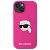Karl Lagerfeld KLHMP15SSKHPPLF Apple iPhone 15 6.1" dėklas telefonui fuksijos spalvos silikoninis Karl Head Print MagSafe