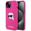 Karl Lagerfeld KLHMP15SSKHPPLF Apple iPhone 15 6.1" dėklas telefonui fuksijos spalvos silikoninis Karl Head Print MagSafe