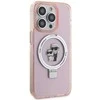 Karl Lagerfeld KLHMP15XHMRSKCP Apple iPhone 15 Pro Max 6.7″ rožinės spalvos kietas dėklas Ring Stand Karl&Choupettte
