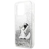 Karl Lagerfeld KLHCP13XGCFS iPhone 13 Pro Max 6,7″ sidabrinis kietas dėklas Liquid Glitter Choupette F