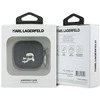 Dėklas Karl Lagerfeld Monogram Karl &amp; Choupette Head AirPods 4 juodos spalvos