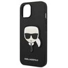 Dėklas Karl Lagerfeld KLHCP14MSAPKHK IPHONE 14 PLUS / 15 PLUS 6.7 "Juodas / Juodas HARDCASE SAFFIANO KARL`S HEAD PATCH