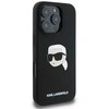 Karl Lagerfeld Liquid silikoninis Karl Head MagSafe Apple iPhone 16 Pro dėklas telefonui juodos spalvos